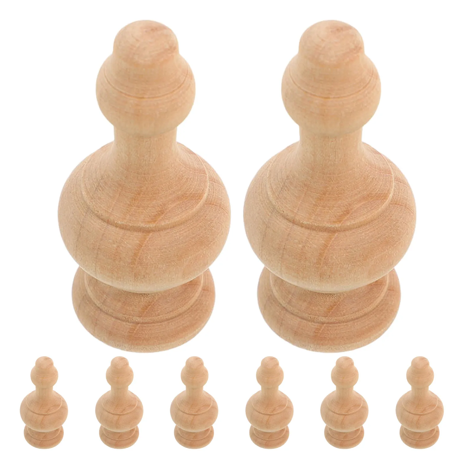 8Pcs Sturdy Unfinished Wooden Finials 2.55 Inch Classic Roman Column Finials for Stair Railings Curtain Rod Ends