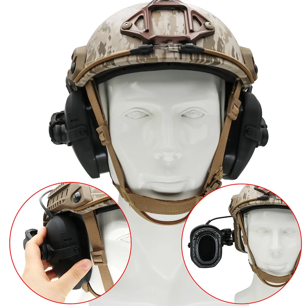 Adattatore per binario per casco tattico ARC Protezione dell'udito Caccia da tiro Accessorio per paraorecchie elettronico per auricolare sottile Walker's Razor