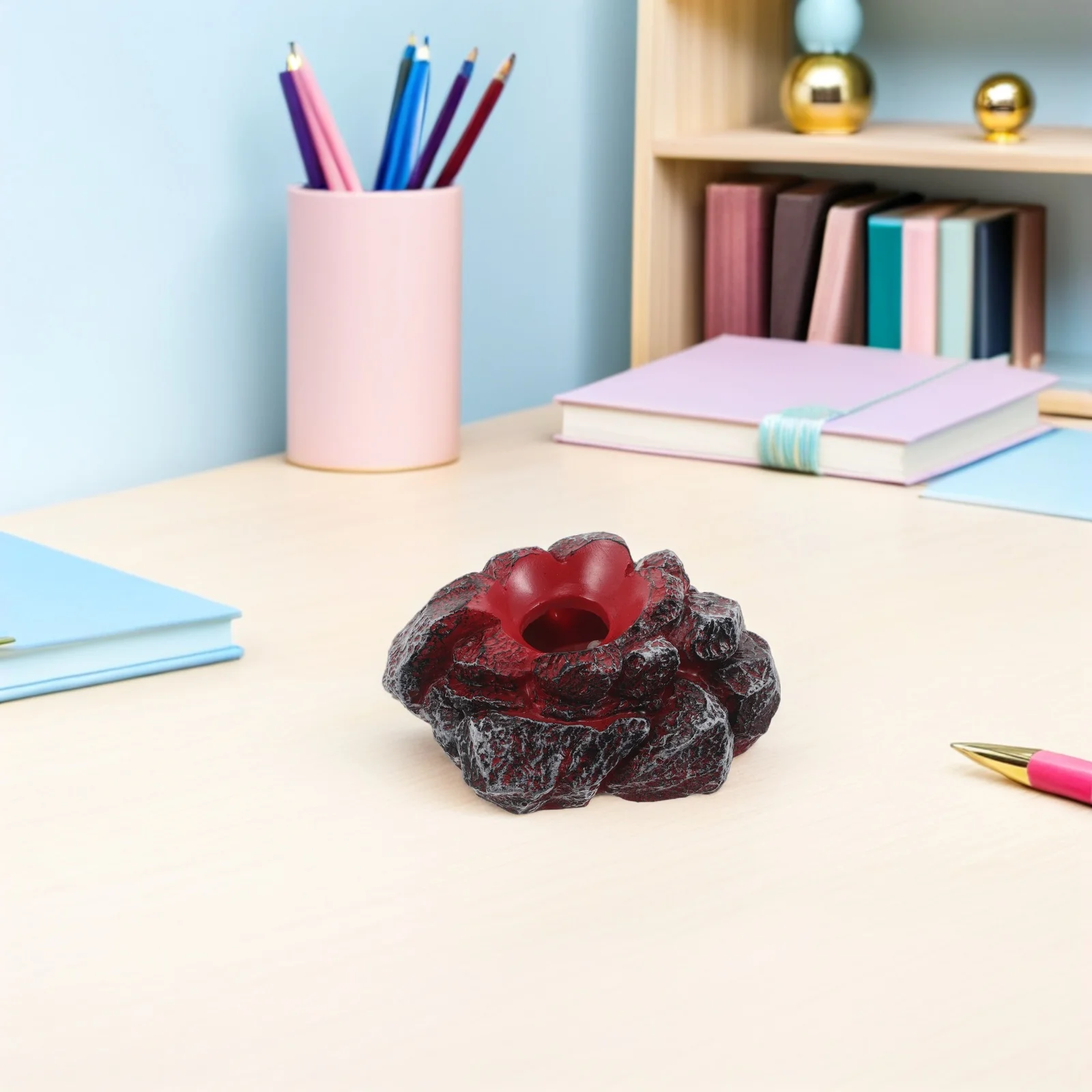 

Decorative Resin Lava Base with LED Lights Ideal for Showcasing Collectibles in Living Rooms Offices Or Reading Spaces