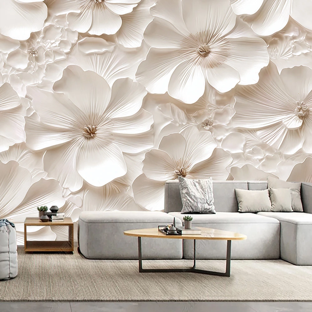 custom Diamond Plum Rose Wallpaper TV Background Modern Europe Art Mural wallpapers for Living Room Large Painting Home Decor