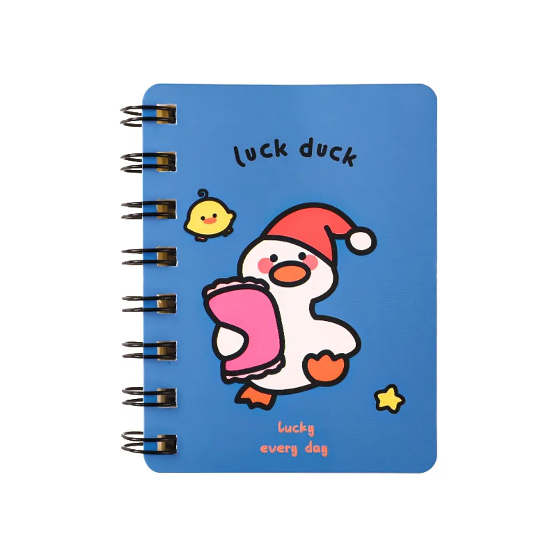 A7 Small Coil Book Travelers Notebook  Kawaii Cartoon Students with Mini Blank Notebook Study Office Pocket Notepad