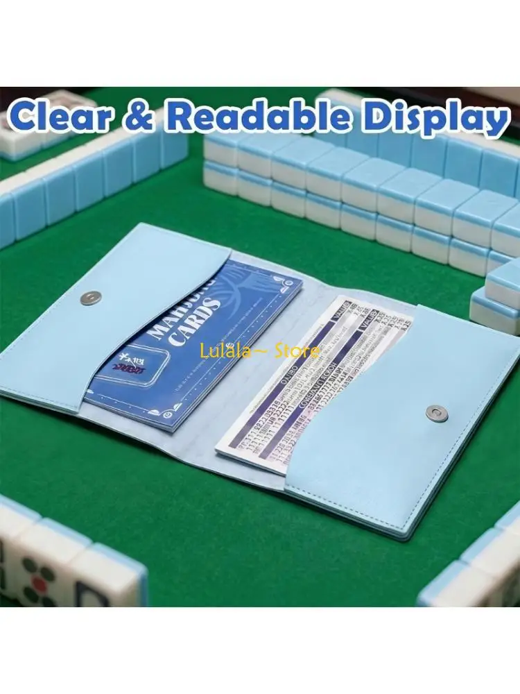 Y4QA Mahjong Score Card PU Storage Case for Table Use and Travel Carry 2PCS