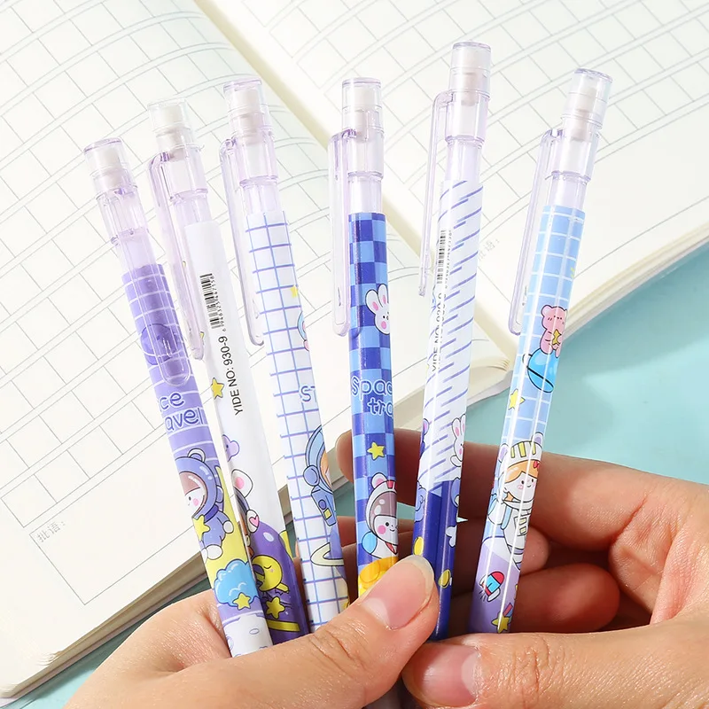 72 pcs/lot Kawaii Dinosaur Bear Mechanical Pencil Cute 0.5mm Student Automatic Pen For Kid School Office Supply