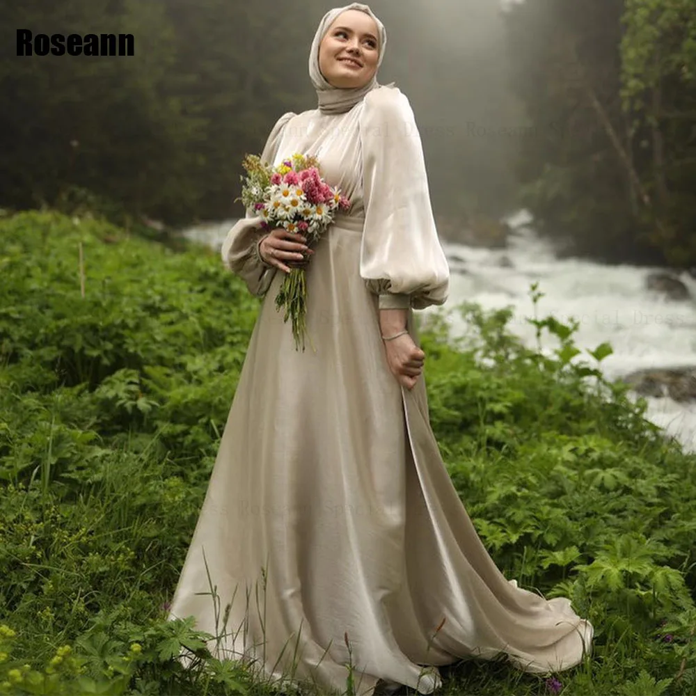 

Muslim 2024 New Exquisite A-line Wedding Dresses Ruffle Belt Draped Pleat Brush Train Floor Length Bride Dress robe de mariée