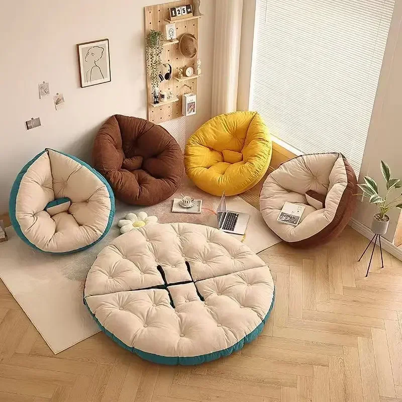 

Lazy Sofa Bed Thickened Round Seat Cushion Bay Window Leisure Living Room Home Floor Trend Tatami Futon Fart Pad Furniture