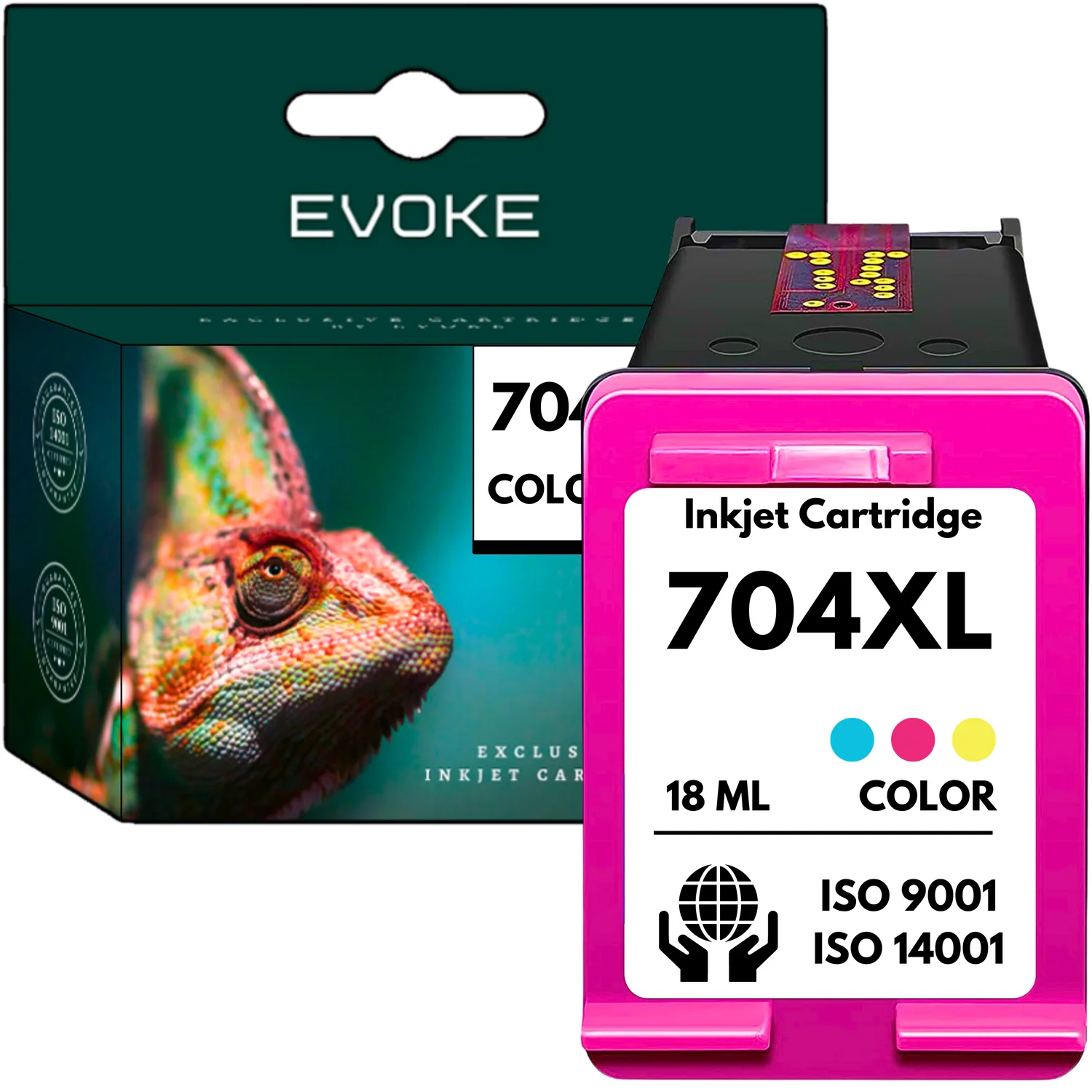 Evoke Compatibele Inkt voor Hp 704XL Hp704 Cn693Ae Driekleurig Cmy Cyaan Magenta Geel 18 ml 300 Pagina's Deskjet 1010 1510 1515 2000 2010 2020 2060 K110 2500 2510 2515 2545 3000 3050 3050A 3054A 3055A