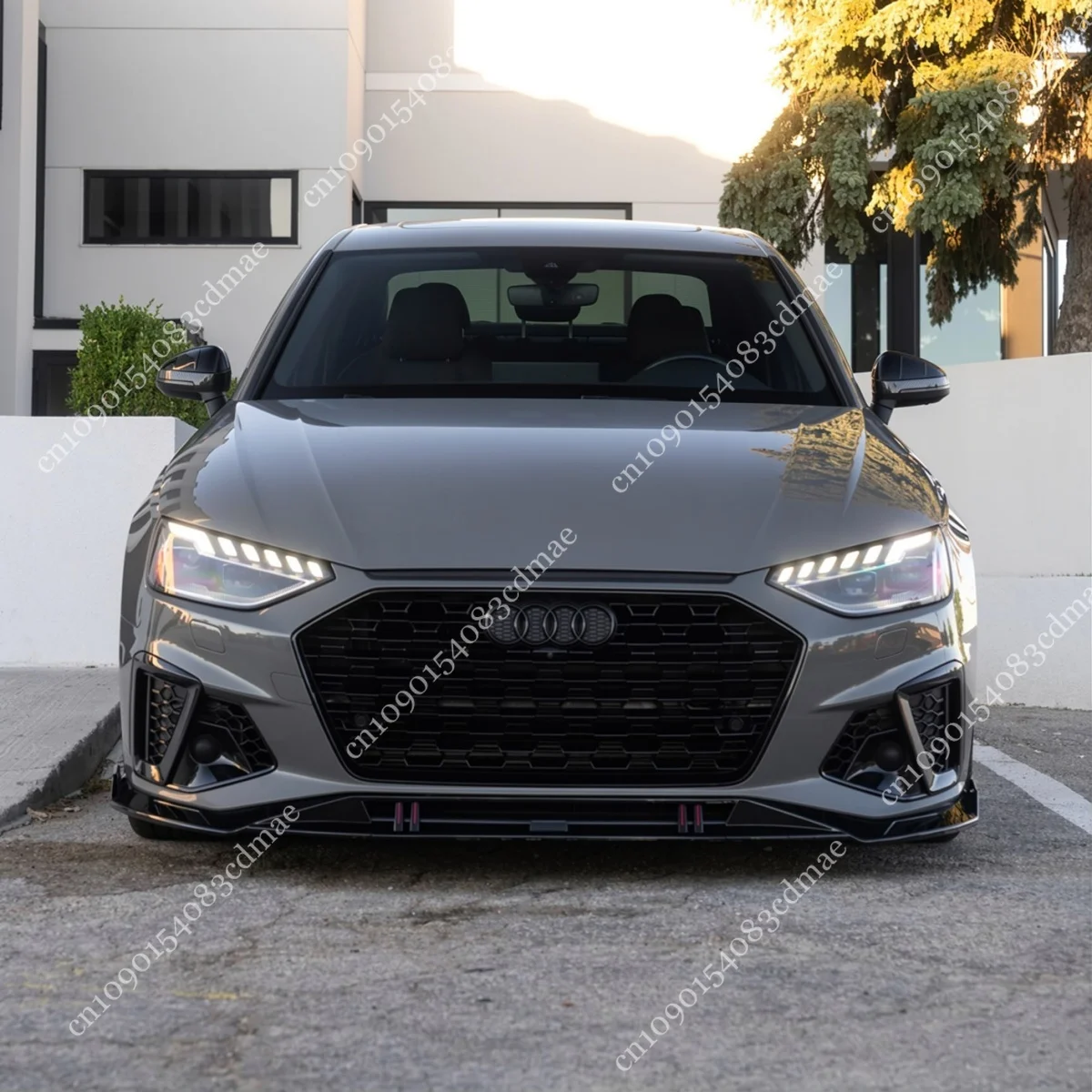 Sport Style Gloss Black ABS Front Splitter For Audi A4 S-Line S4 B9.5 2020-2024 Bumper Lip Spoiler Diffuser Chin Guard ABS Kits