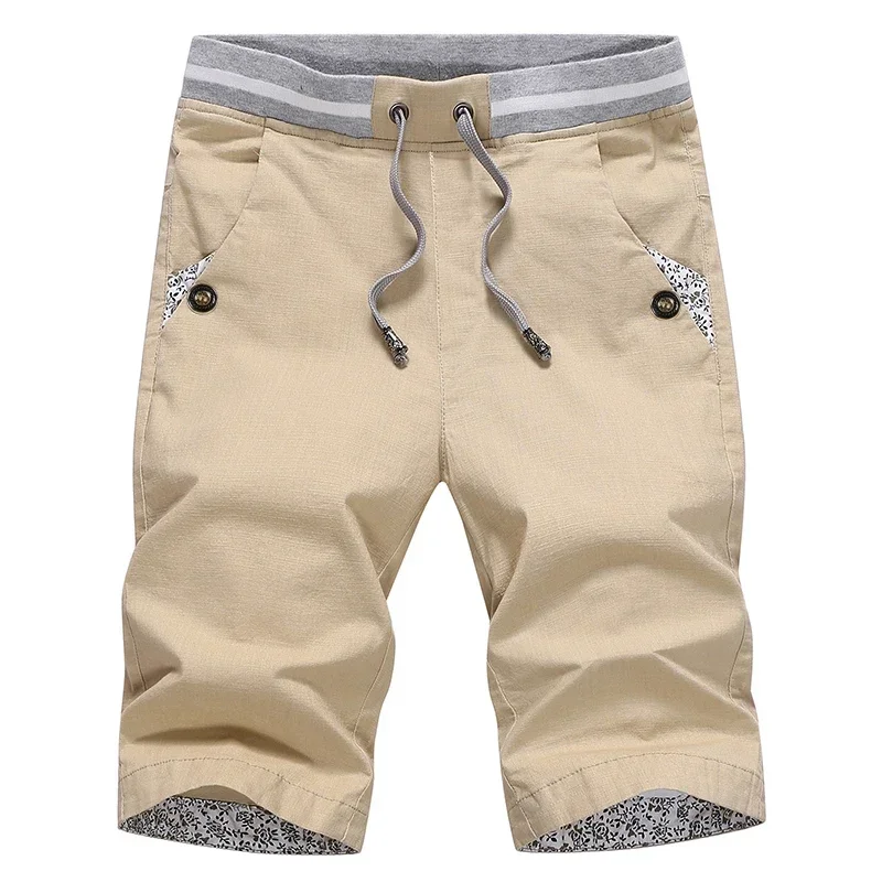 Short Bermuda Beach Short Plus Size 4XL joggers Male Hot linen mens shorts Newest Summer Casual Shorts Men Cotton Fashion Men