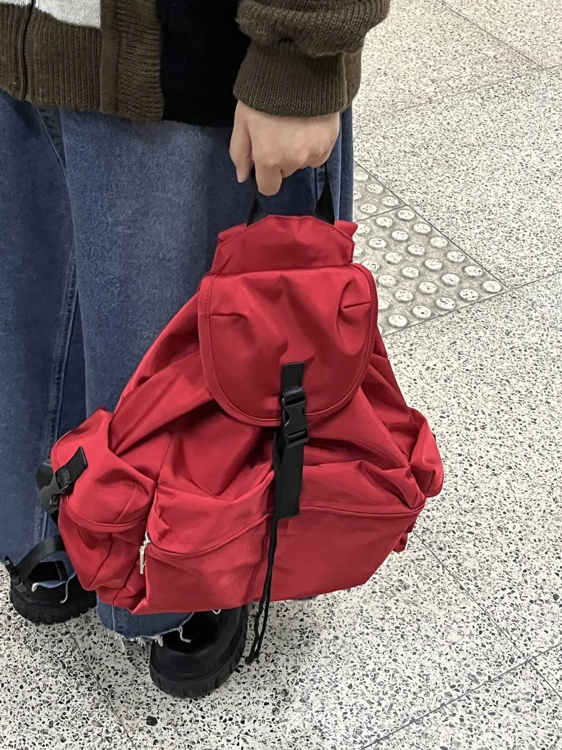 

Backpack Girls 2025 New Nylon Big Pocket High-Capacity Backpack Simple All-match