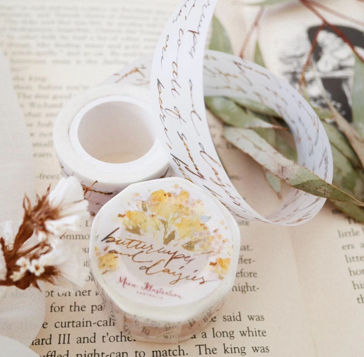 

Meow Studio Vintage English Words Washi PET Tape for Card Making DIY Scrapbooking Plan Decorative Sticker