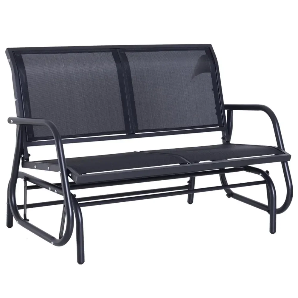 2 Pack Outdoor Garden Chairs Breathable Movable Shared Seating Furniture for Yard Patio