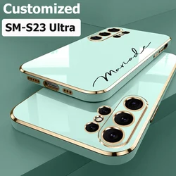 S23 Ultra 6D Plating Soft Case For Samsung Galaxy S23 Ultra S23Plus Personalized Customized Name DIY Case S23FE S23 FE Cover