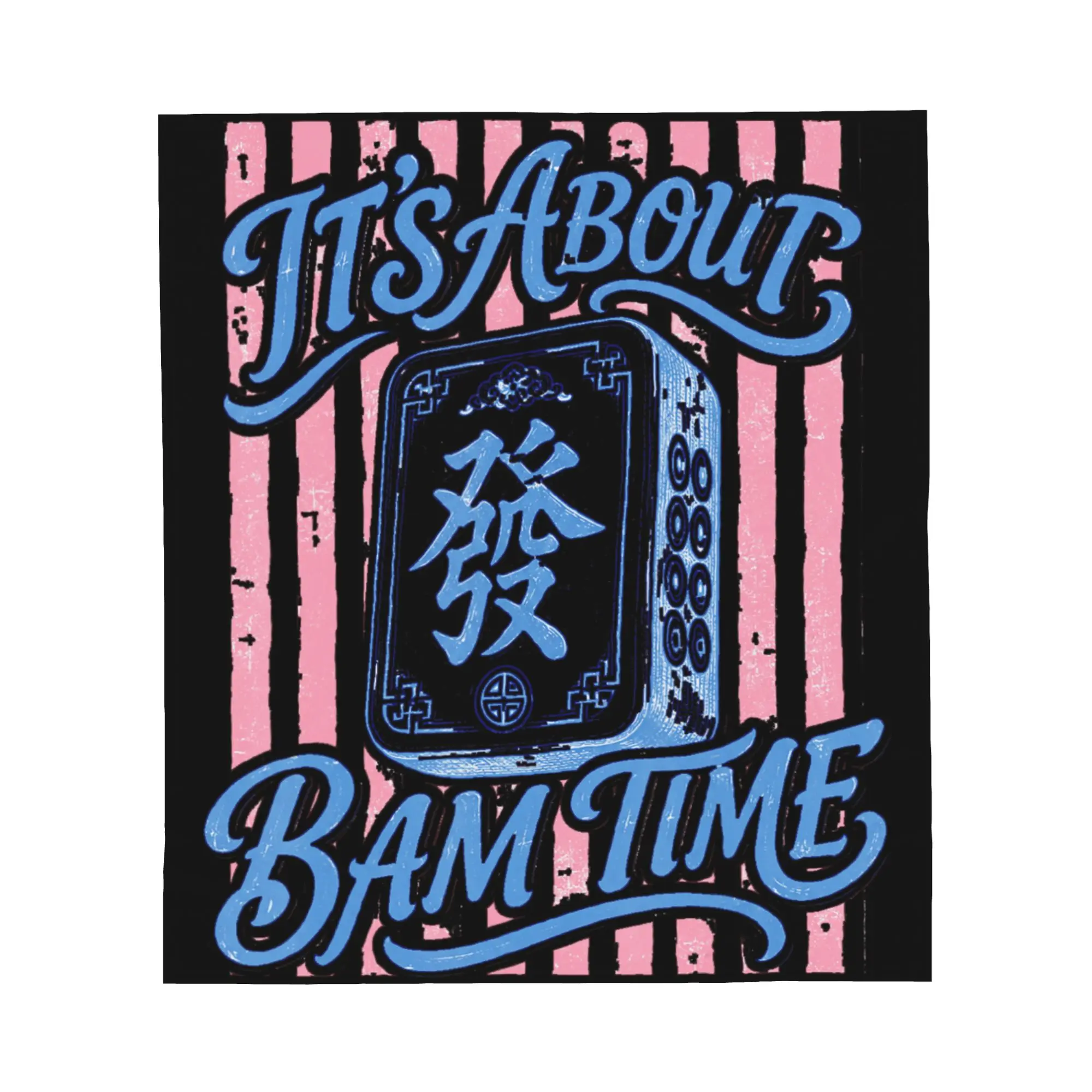 1PC Mahjong Its About Bam Time Funny Game Night Winter Blankets for Adults Bedding Home Interior Sofa Knee