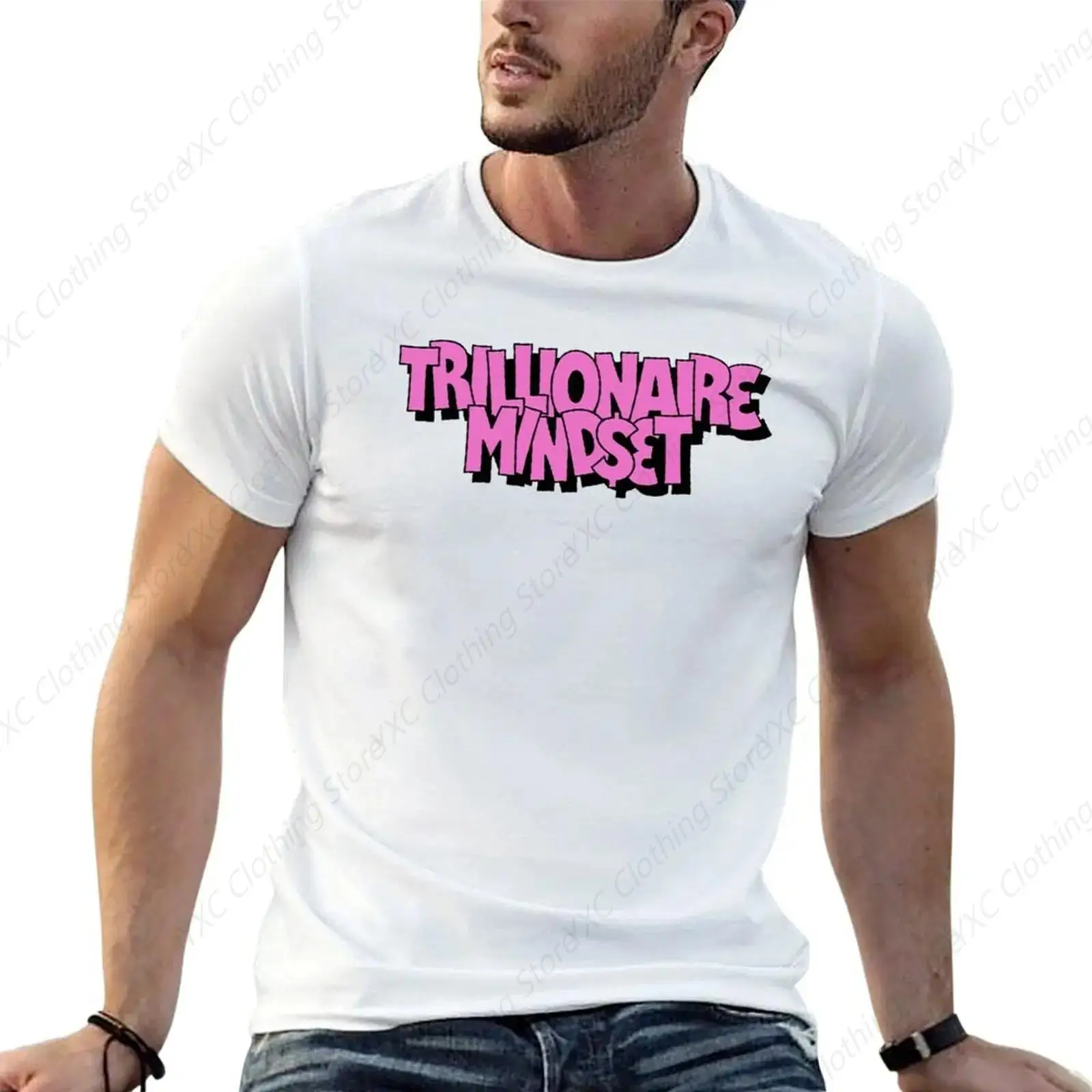 trillionaire mindset men's T-shirt- Short Sleeve Crew Neck Soft Fitted Tees S - 6XL Fresh Classic Basic Tshirts