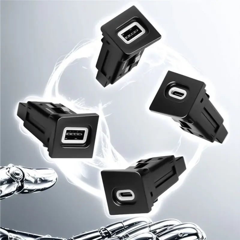 1Pair Car Fast Charging Socket Adapter Cable 80Cm For VW CC 11-12 Passat B6 Phone Outlet Power
