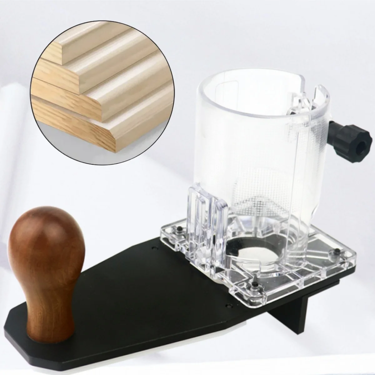 Precision Trimmer Router Transparent Base Kit, Multi Woodworking Trimmer Router Base Milling Guide Board Router Plunge Base Tool
