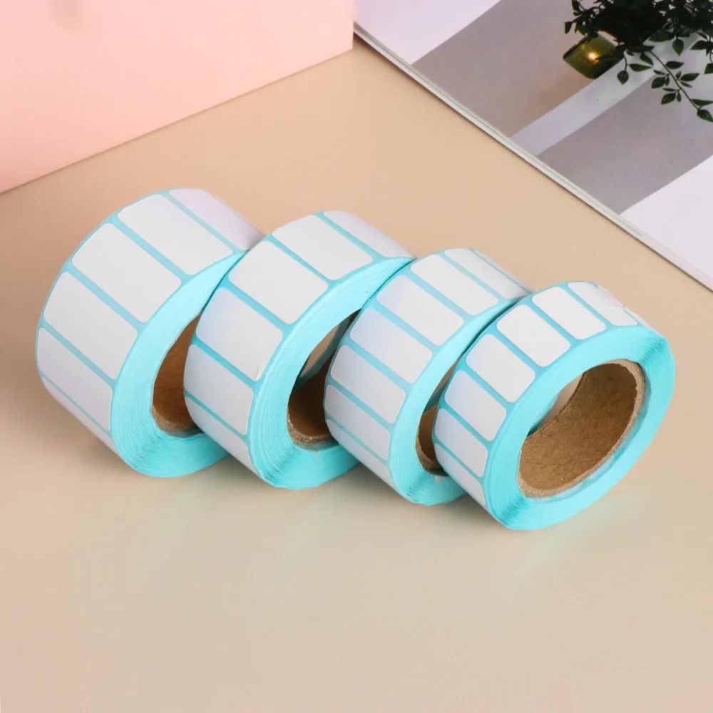 1000/700 Pcs White Adhesive Paper Thermal Label Sticker Paper Supermarket Price Blank Label Direct Print Waterproof Stickers