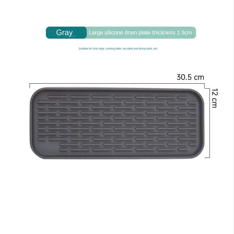 finefine 2Pcs/Set Silicone Dish Drying Mat, Heat-Resistant and Non-Slip Silicone Mat,Silicone Drying Mat for Kitchen, Cutlery