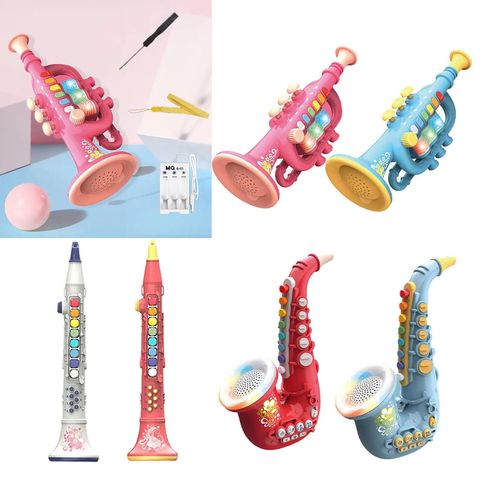 Instrument Toys USB Early Simulation Trumpet for Birthday Kids