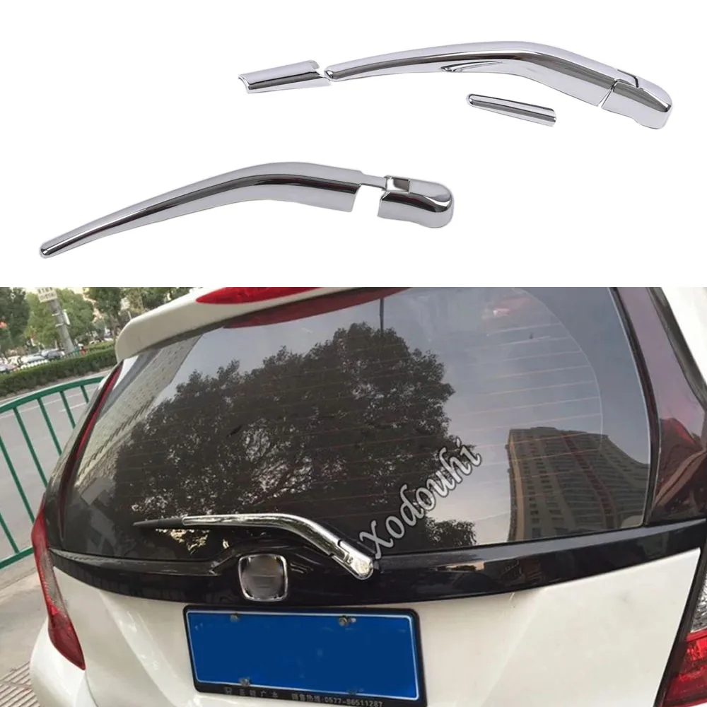 

For Honda Fit Jazz 2014 2015 2016 2017 Car Sticker Styling Detector Rear Back Glass Wiper Nozzle Cover Frame Tail Window Trim