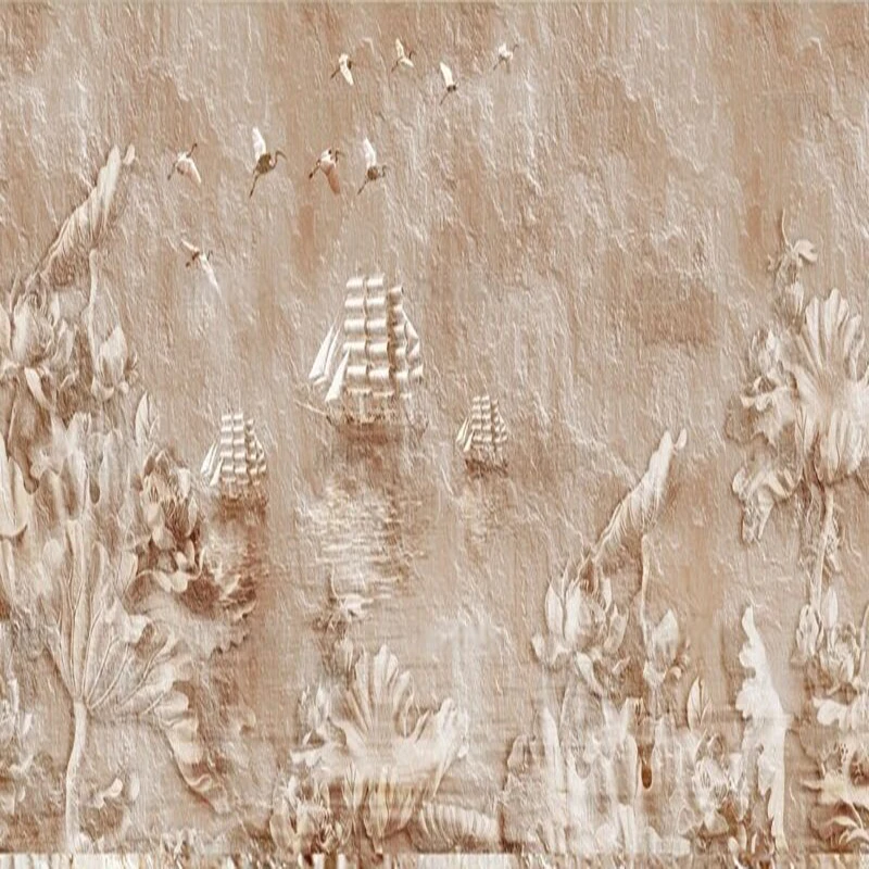 

Texture Original light brown background picture for TV bedroom home decoration mural background wall