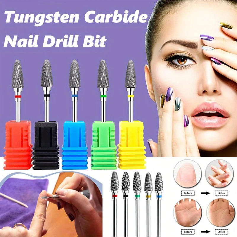 Hartmetall-Nagelbohrer, Zubehör für elektrische Maniküre-Bohrer, Gel-Entfernung, Polieren, Werkzeuge zur Nagelhautreinigung.
