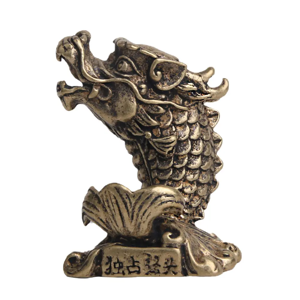 

Retro Desktop naments Ancient Fish Mini Modeling Brass Dragon Fish Home Office Car Decor Craft Gift Exquisite