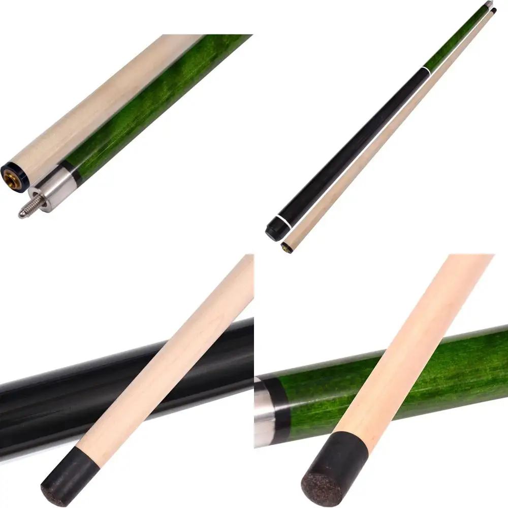 

58 Two-Piece Break Pool Cue Stick in Hardwood Maple, 23 Ounces, Choose Black, Red, Green, or Blue