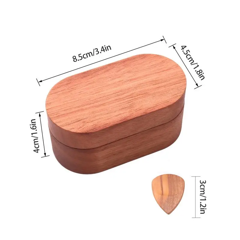 1pcs Guitar Pick Holder Wooden Plectrum Guitar Case Mediator Storage Box Bass Pack Jazz Gift