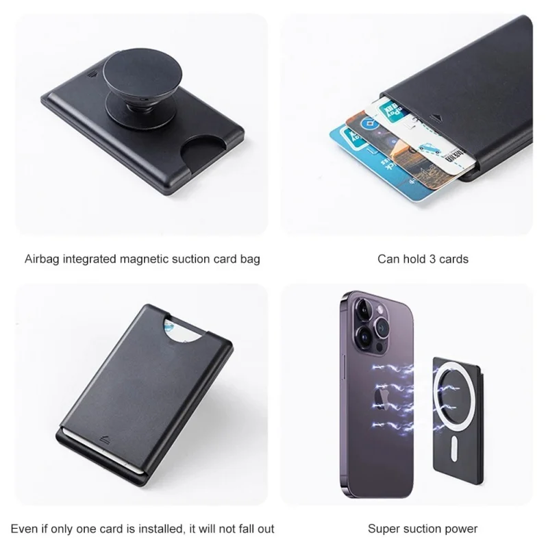 حامل بطاقة الهاتف المغناطيسي مع توسيع قبضة الهاتف ل Magsafe لاصق المحفظة المقبس بطاقة حامل الهاتف آيفون 14 15