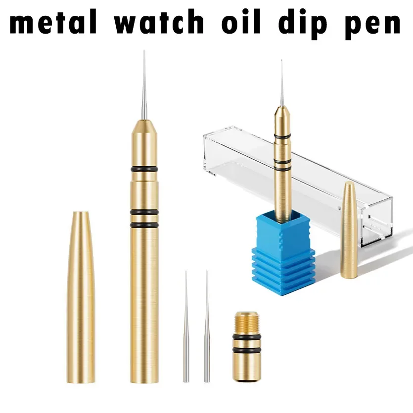 Metal Watch Oiler Applying Lubricants Oil Dip Pen Copper Alloy Dipping Dripping Stick Watch Repair Tool Accessories