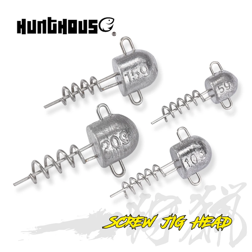 

Hunthouse Metal Jig Fishing Head Hook Screw Micro Jigging 5g 10g 15g 20g 3pcs Counterweight For Worm Soft Lure Accesories Tackle