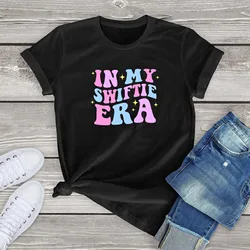 2024 New IN MY SWIFTIE ERA Letter Printed 100% Cotton Women's Short Sleeve T-Shirt Casual High Quality Fashion Women's Top