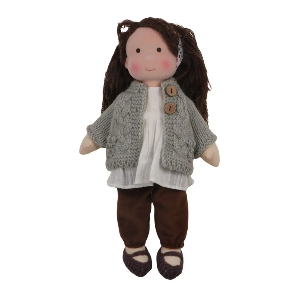 With Dress Clothes Waldorf Doll Knitting Hair Kawaii Cartoon Plush Stuffed Doll Native Stuffed Handmade Doll Toy