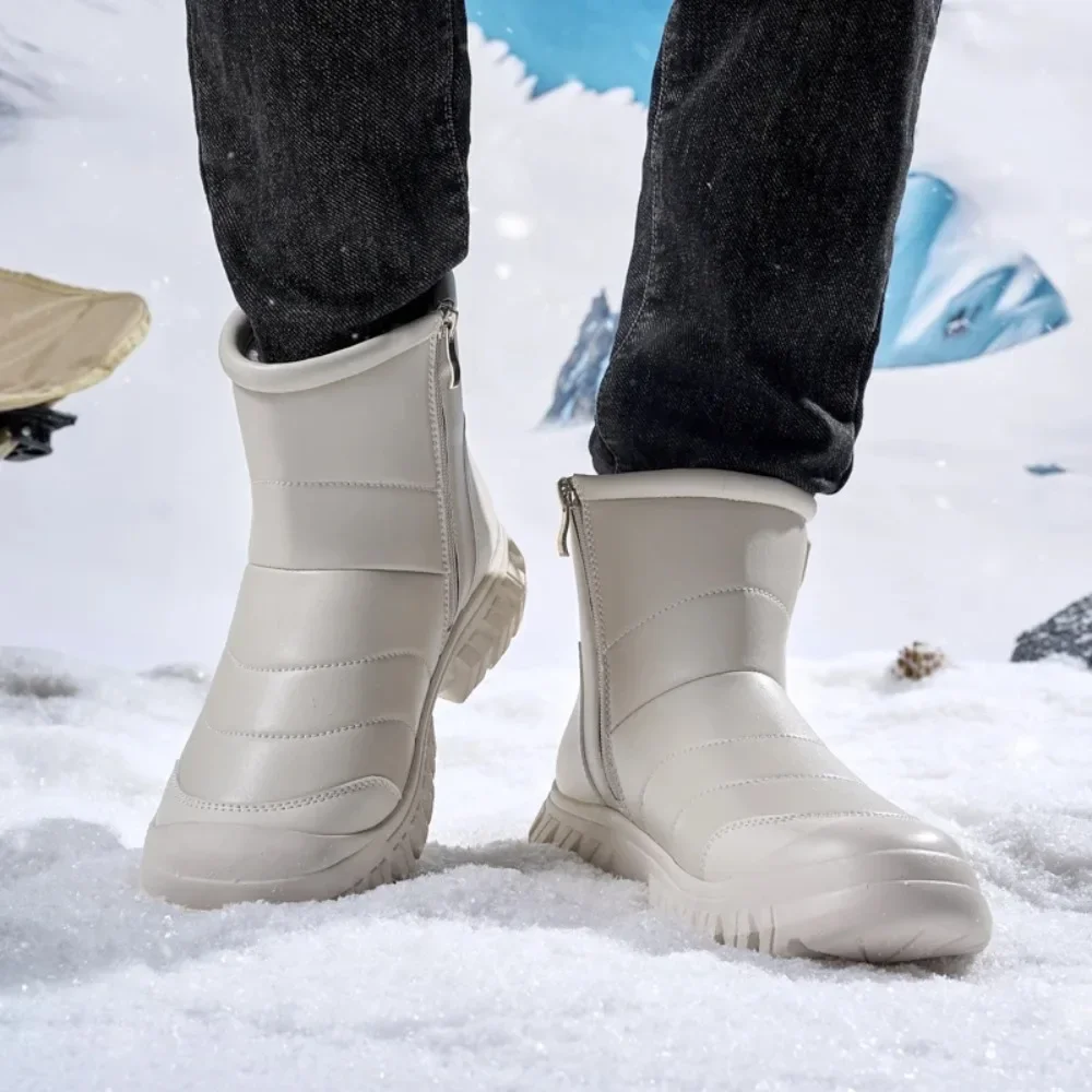 الذكور عدم الانزلاق عالية أعلى أحذية الشتاء في الهواء الطلق الجلود موتوكروس أحذية رجالي دراجة نارية أحذية أنيقة المشي لمسافات طويلة الشتاء أفخم الثلوج بوتاس