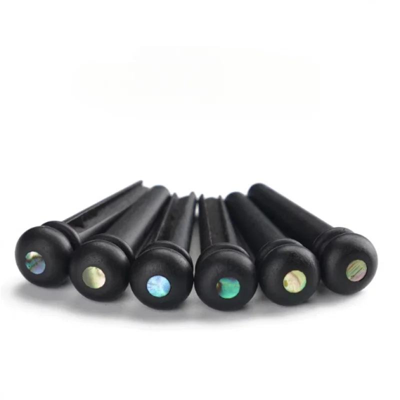 

Cow Bone & Ebony Acoustic Guitar Bridge Pins, 6Pcs/Set String Nails Pegs Folk Guitar Parts