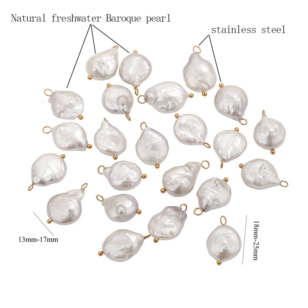 عقد من اللؤلؤ الطبيعي للنساء ، الفولاذ المقاوم للصدأ ، قلادة مشبك بحار ، لون ذهبي وفضي ، رولو تشيان معدني ، كولير حجري #3