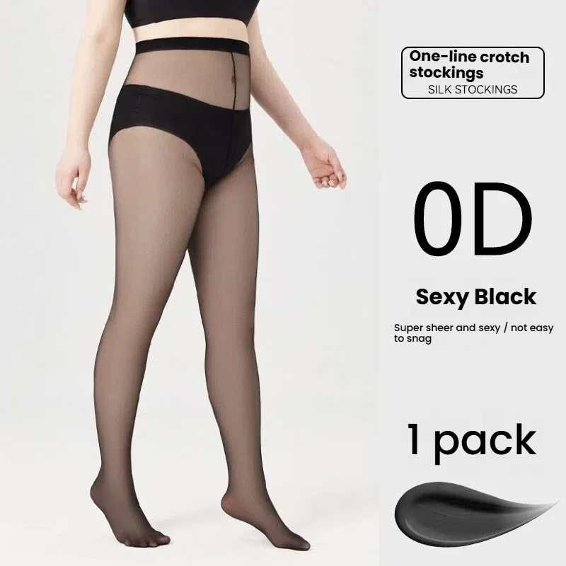 

Plus Size Women Pantyhose 0D Summer Thin High Elastic Tights No Sagging Sexy Sheer Hosiery Black Beauty Makeup Opaque Stockings