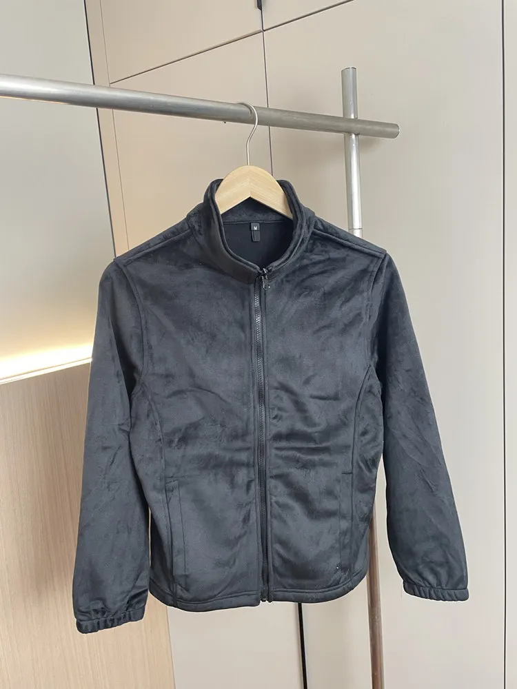 

Men's Fall Winter Double-Sided Fleece Jacket Stand Collar Thermal Locking Casual Outerwear Warm Sherpa Lined Zip-Up Coat