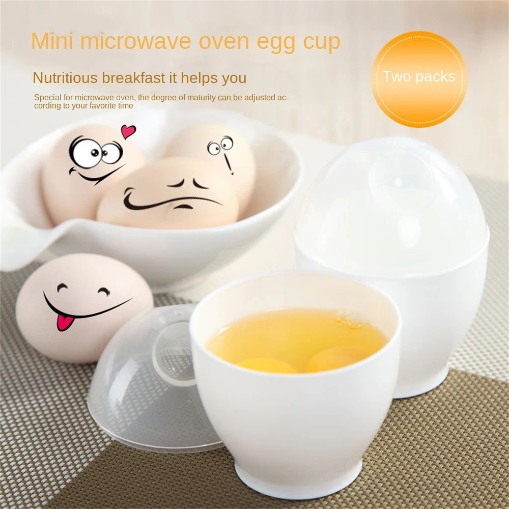 2pcs Steamed Egg Cup Microwave Egg Cooker Cup Silicone Poachers Non-Stick Egg Cooker Divider Boiled Egg Cup Kitchen Accessories