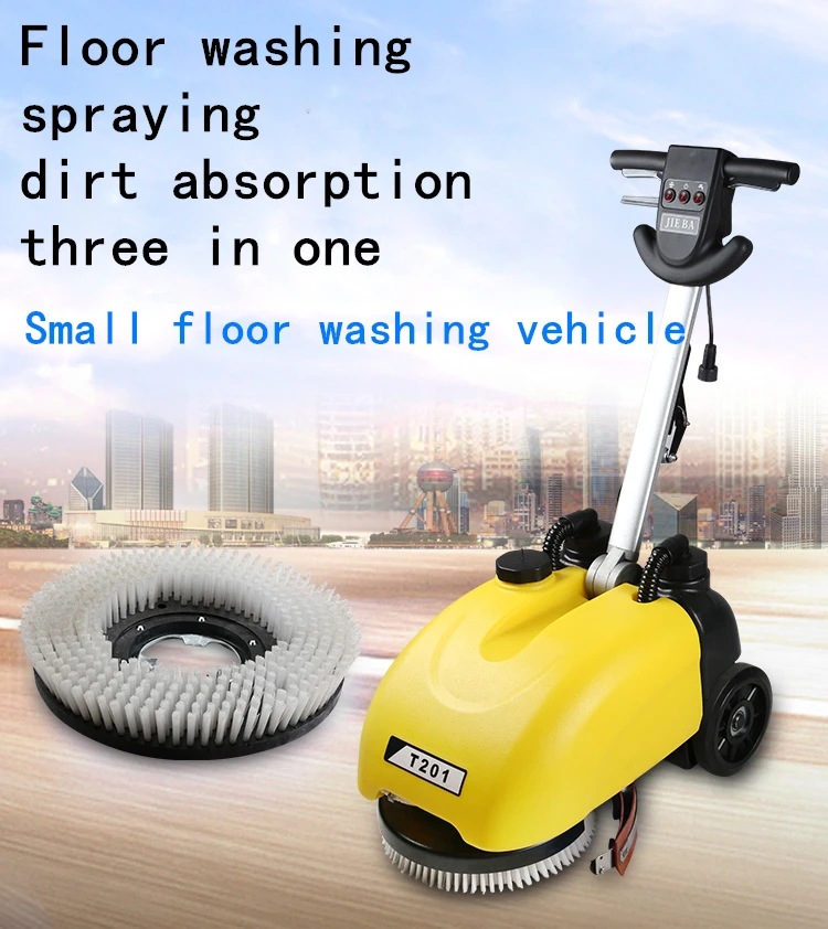 Push-behind floor scrubber Wire type hand push type floor washing car small washing machine floor washing machine