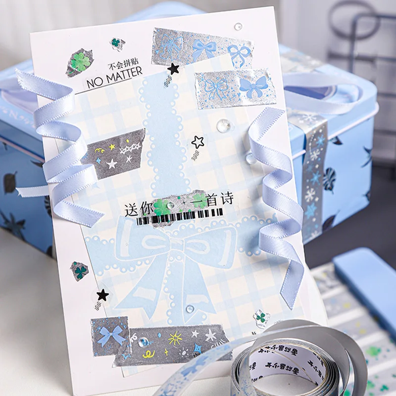 Mr. Paper 2Style 3Rolls/bag like the Milky Way shimmering series aluminum foil paper tape DIY handbook material background decor