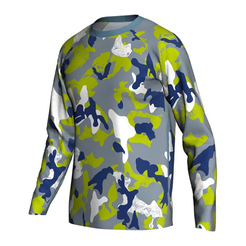 

Motocross Cycling Jersey, Motorcycle Bicycle Camo, Long Shirt, Bike Downhill Wear, Long Sleeve, Green, Blue, Mountain Jacket Top