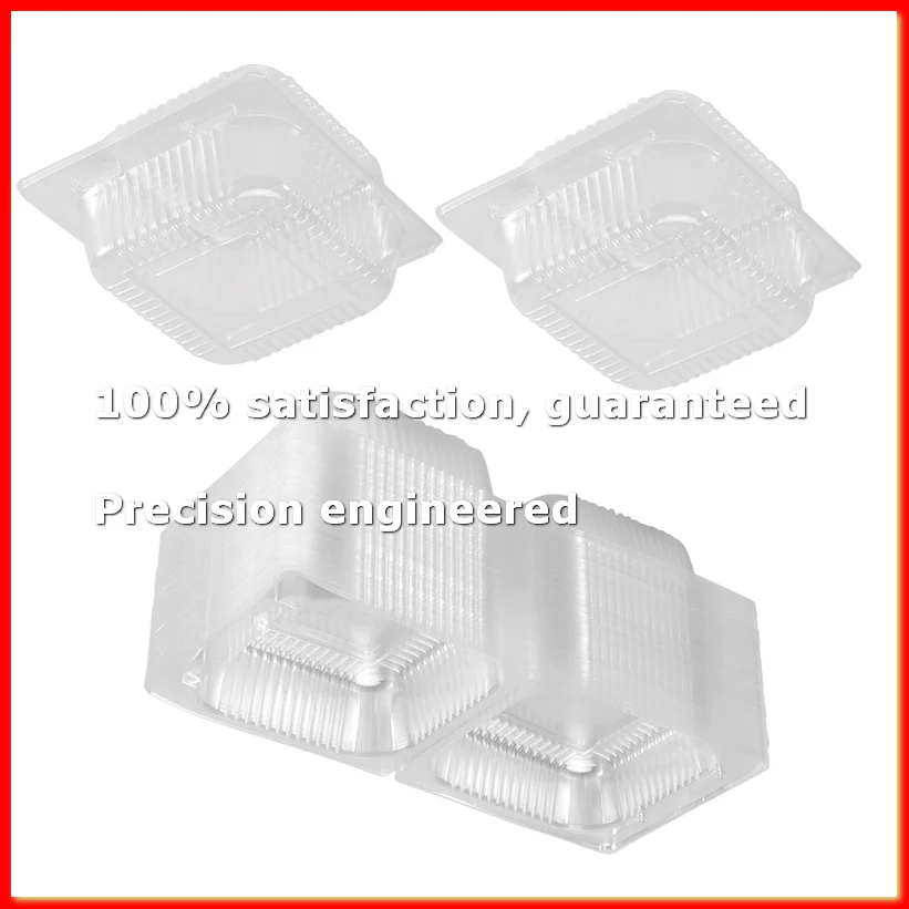 100Pcs Single Individual Cake Slice Boxes Dessert Containers Cheesecake Boxes Stackable Square Boxes Clear Food Boxes-A79M