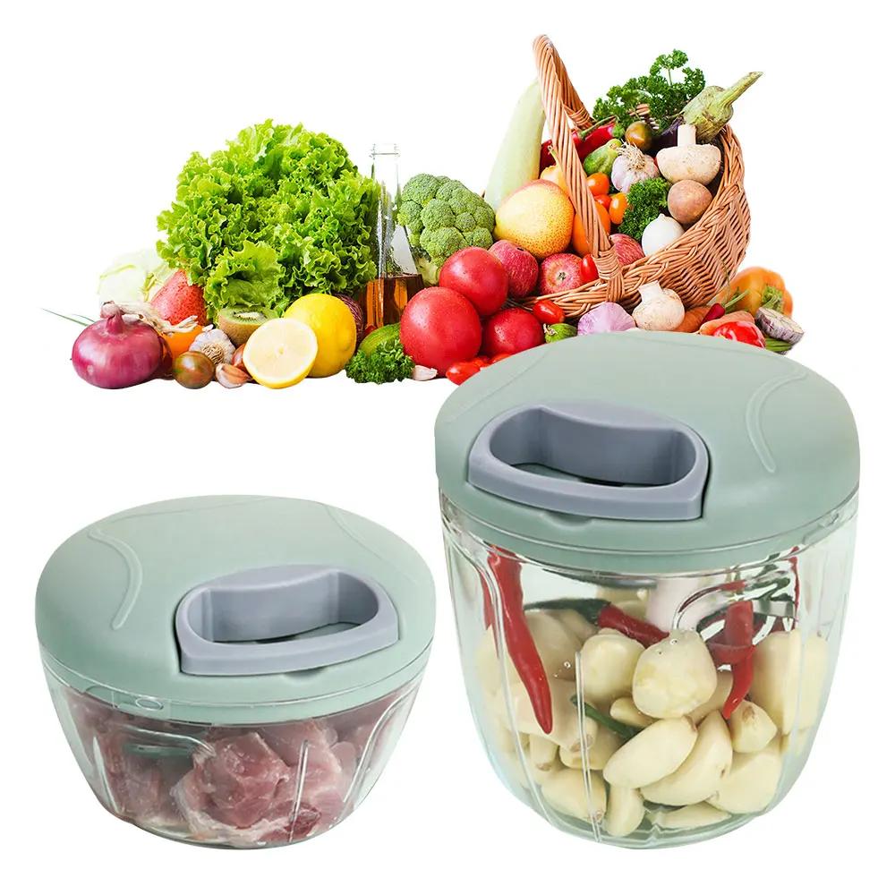 500/900ML Manual Garlic Grinder Chopper Meat Cutter Hand Pull Chop Chopper Manual Food Processor Kitchen Cooking Accessories