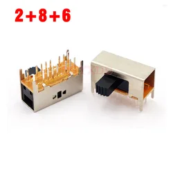 10 Pcs 16 Pin 3 Position 4P3T Panel PCB Mount Horizontal Slide Switch SK-43D03 Handle Height 5mm 8mm Audio Amplifier Switch