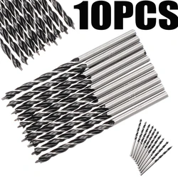 10Pcs High Strength Twist Drill Bit High-Speed Drill Bit Wood Drills Hole Opening Tool Set with Center Point 3mm For Woodworking