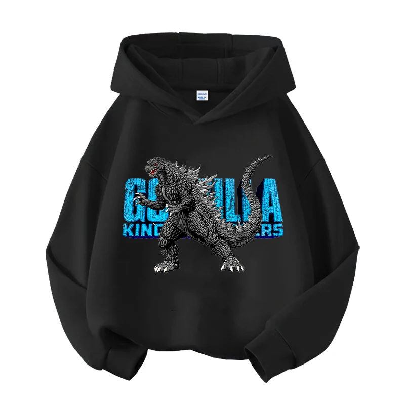Godzillas VS KingKongs Hoodies Boys New Anime Action Figures Sweatshirt Kids Winter Autumn Warm Pullover Children Clothes Gift