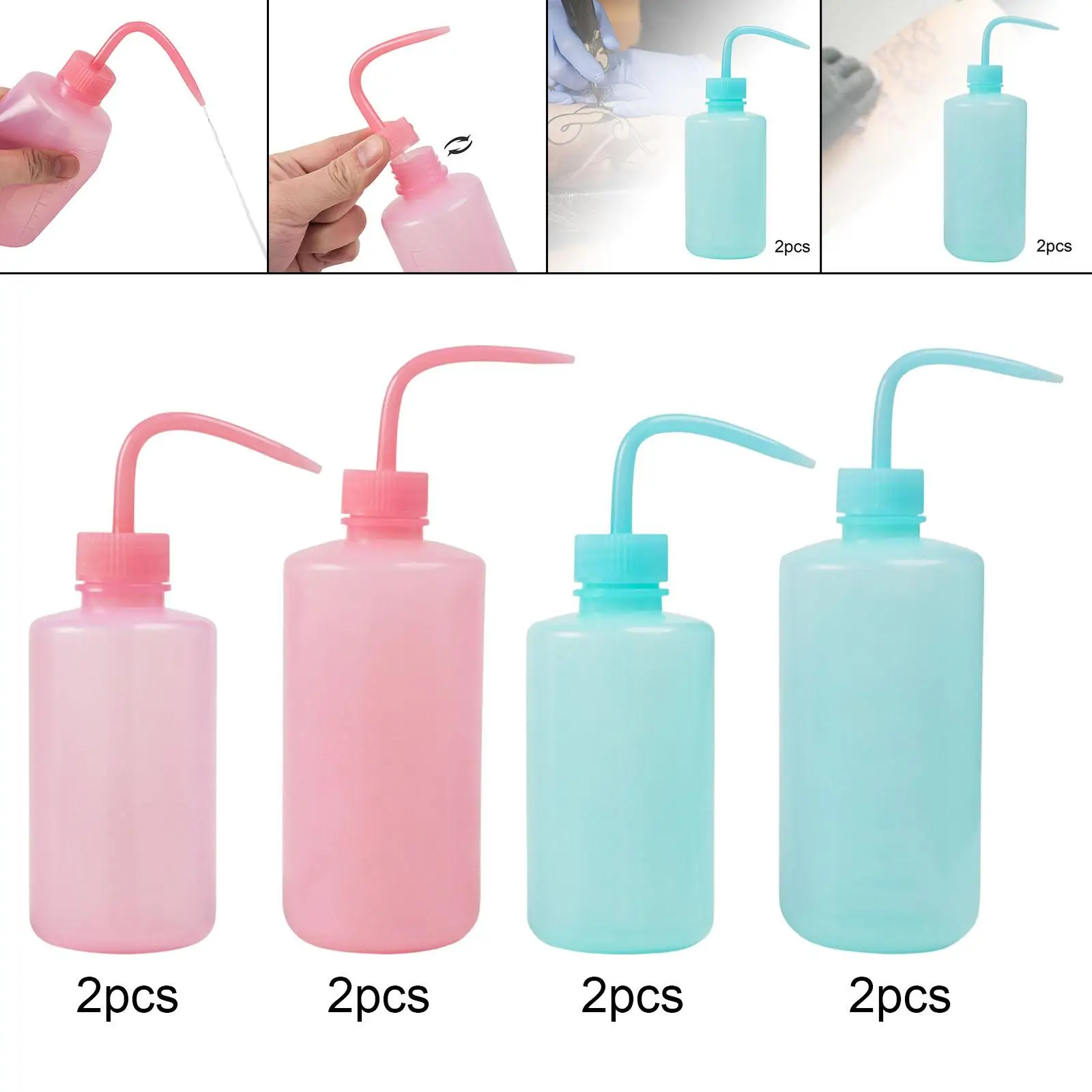 2x бутылочки для мытья, пустые бутылки, лабораторные бутылки для мытья