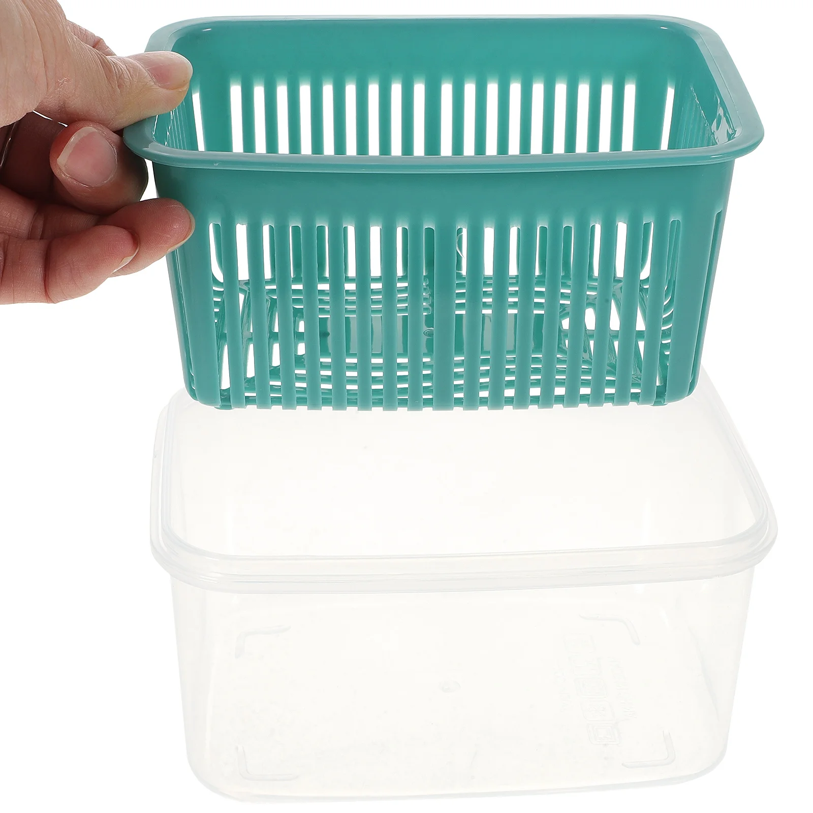 

2Pcs Preservation Box High Quality Plastic Kitchen Food Fresh Box Compact Size Cold Hot Resistant Fridge Storage Container Blue